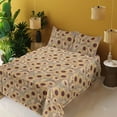 thumbnail image 2 of Ambesonne Sunflowers Fitted & Flat Sheet with Shams 4 Pcs Set, Summer Flowers Vintage, Calking, Dark Rosewood Mustard, 2 of 5