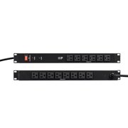Monoprice 14 Outlet Metal 1U Rackmount Power Distribution Unit - 6 Feet Cord - Black | 1050 Joules, Equipped with Circuit Breaker for Overload Protection