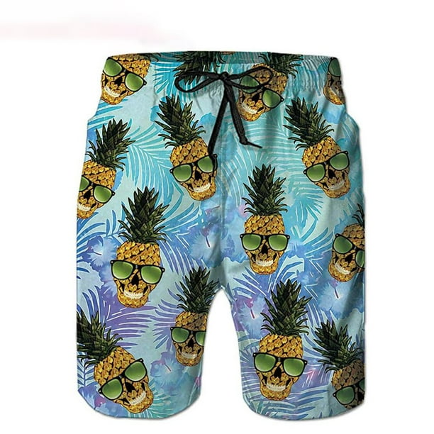 Bañador de piña divertido para hombre, pantalones cortos de playa para Surf, ropa deportiva, bañador corto para niño, ropa de baño para niños Fivean unisex