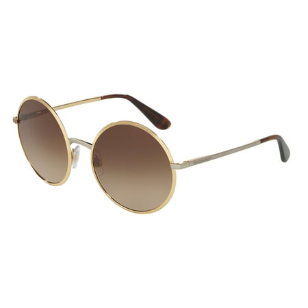 Dolce & Gabbana 0DG2155 Sun Full Rim Round Womens Sunglasses - Size 56 (Gold / Brown Gradient)