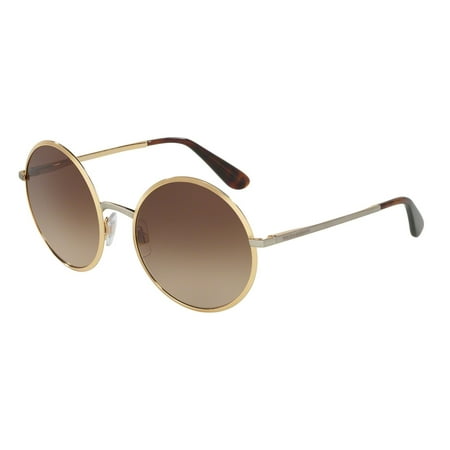 - Dolce & Gabbana 0DG2155 Sun Full Rim Round Womens Sunglasses - Size 56 (Gold / Brown Gradient)