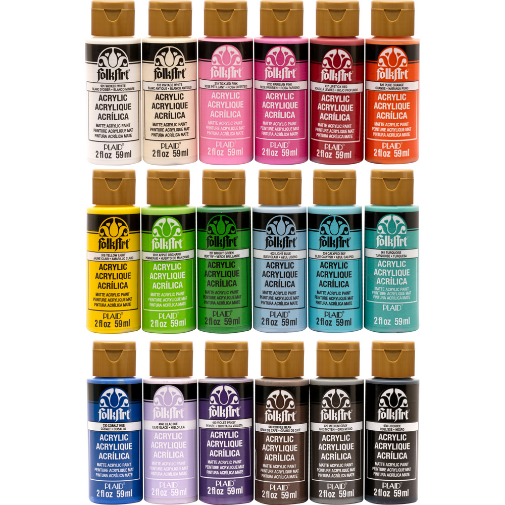 FolkArt 2 oz Multicolor Matte Acrylic Craft Paint (18 Pieces