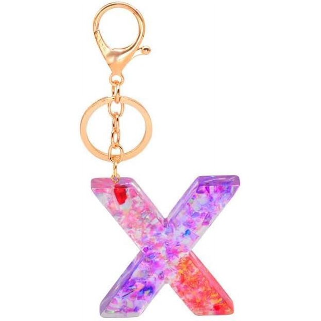 Letter Keychain,26 Letters A-Z Decorative Letter Keychain,Name Keychain for Women Girls Men Teenager Gift