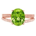 thumbnail image 7 of Solitaire with Accents Engagement Ring for Women - 2.32ct Natural Peridot in 14K Rose Gold Promise Ring, 7 of 7