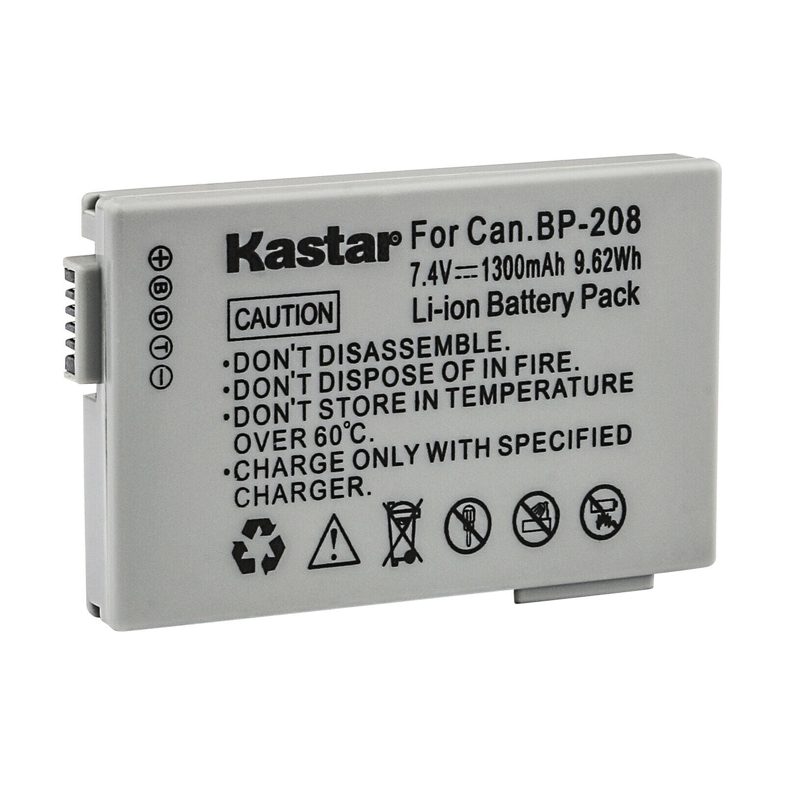 Kastar 1-Pack Battery Replacement for Canon BP-208 BP-208DG BP-308 BP-310 BP-315 Battery Canon DC220 DC230 iViS DC22 iViS DC50 iViS DC200 Elura 100 FVM300 IXY DVS1 MVX1Si MVX430 MVX450 MVX460 Cameras