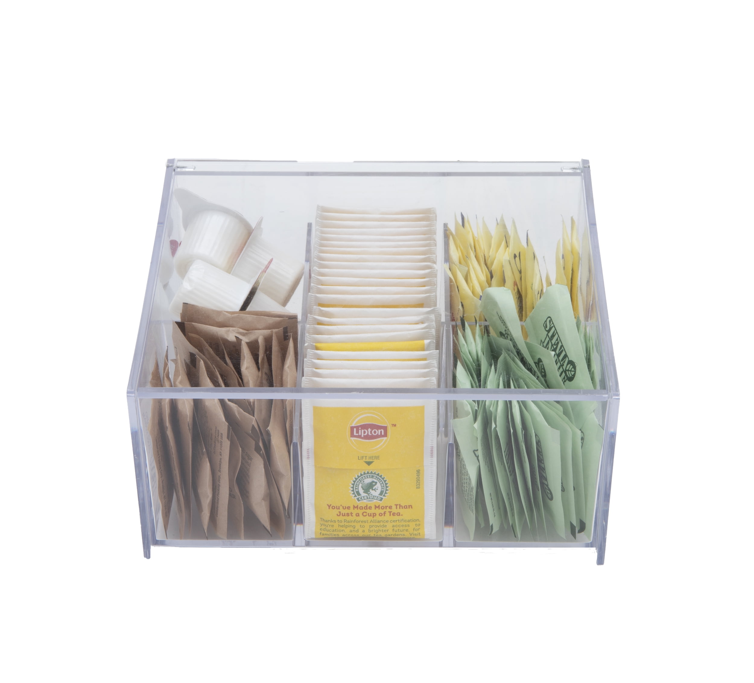 Mind Reader Acrylic Tea Bag Storage & Organizer 6 Compartment Tea Bag