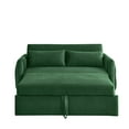 thumbnail image 2 of ARCTICSCORPION Modern Velvet Convertible Loveseat with 2 Pillows, Green/Blue, 2 of 7