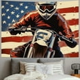 thumbnail image 2 of Orinice Motocross American Flag Tapestry, Cool Dirt Bike Tapestries Wall Hanging for Men Boys Guys Bedroom College Dorm Living Room Office Decor  Dirtbike  40x30inch, 2 of 6