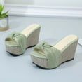 thumbnail image 6 of GERsome Women's Wedge Sandals Platform Espadrille Slip On Casual Summer Slides, 6 of 7