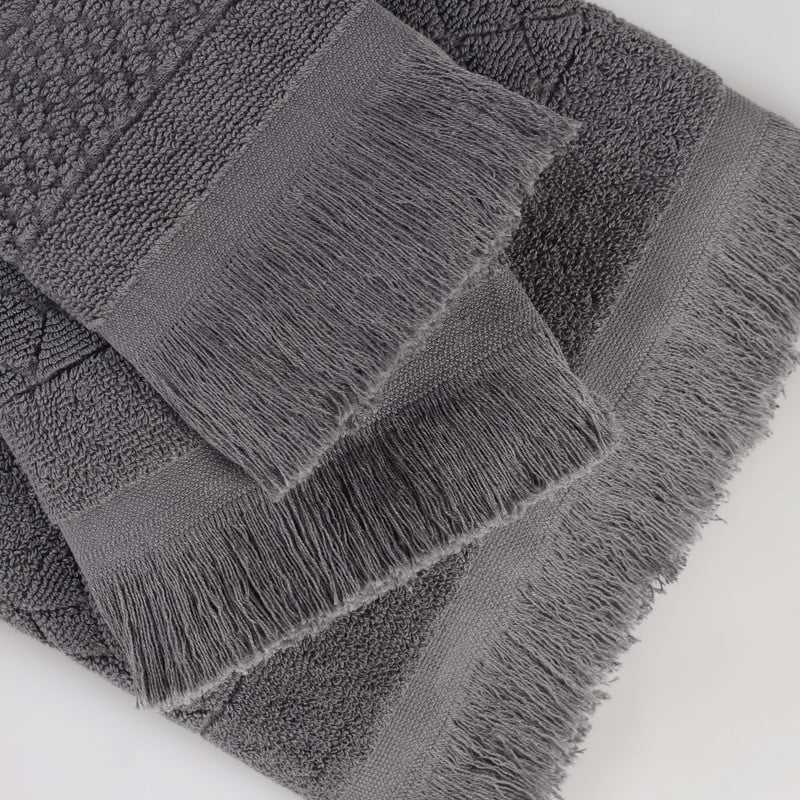 Superior Rolla Cotton Geometric Soft Bath Sheet Set of 2, Grey
