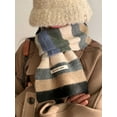 thumbnail image 4 of Korean Style Winter Warm Wool Scarf for Women Design Striped Elastic Knitted Scarves Female Bandana Thick Neckerchief Shawl 2024 (DZ169-01), 4 of 7
