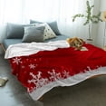 thumbnail image 2 of Copo de nieve de Navidad, manta roja, manta cálida portátil para camas, decoración del hogar, manta para sofá, 2 of 3