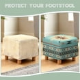 thumbnail image 6 of SCRAWLGOD American Tribal Beige Blue Ottoman Cover, Scratch Resistant Cube Ottoman Sofa Cover with Non Slip Bottom Soft Foot Stool Protection Universal Fit for Most Footrest Sofa, 6 of 7