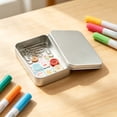 thumbnail image 5 of Portable Storage Tins, Rectangular Transparent Window Lid Metal Organizer Box, Craft Supply Container, Metal Case for Handmade Jewelry, False Nails, Office Tiny Stationery Sundries, 5 of 6