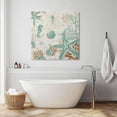 thumbnail image 5 of Wall Art Prints, Aqua Coastal Starfish Framed Canvas Prints for Bedroom Living Room Bathroom Office, Farmhouse Nautical Seahorse Coral Gallery Wrap Wall Art Poster for Gifts Home Decor 8"x8", 5 of 8