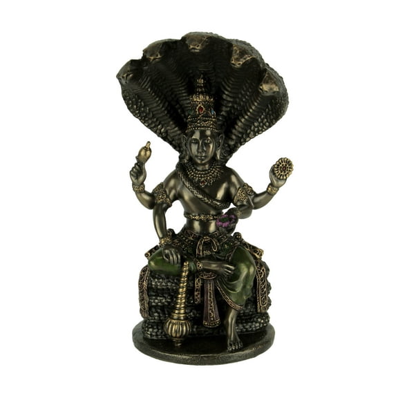 Veronese Design Bronze Finish Vishnu Resting On Shesha Cast Resin Statue