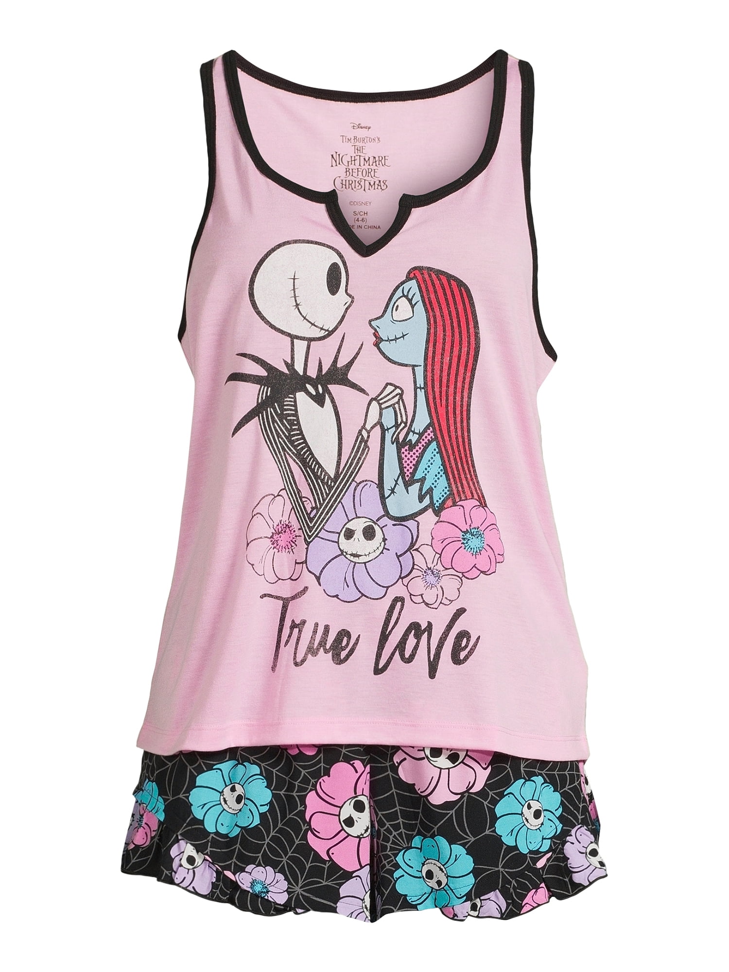 Disney Nightmare Before Christmas Women's Tank Top and Shorts Pajama Set, 2-Piece, Sizes XS-3X