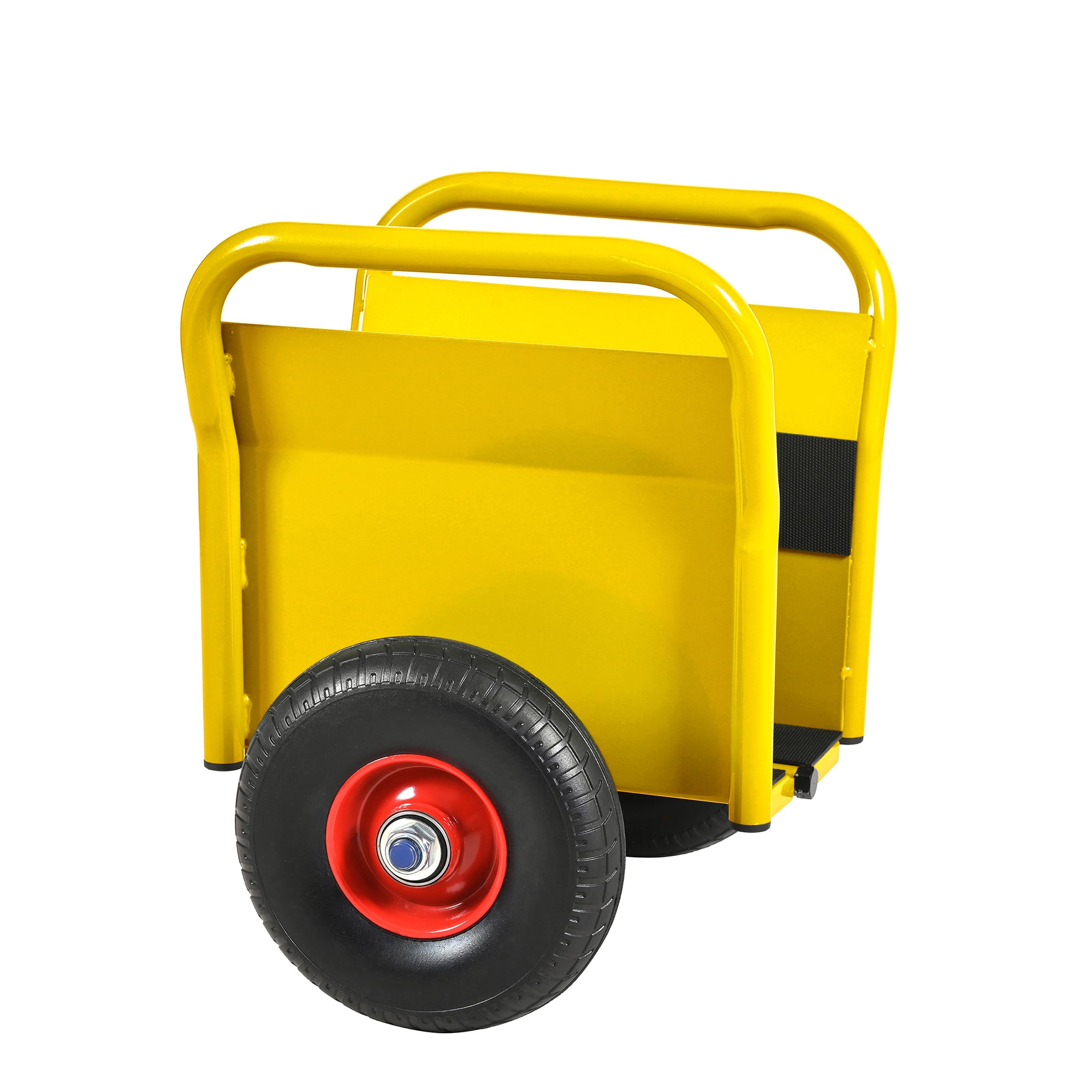 Olurrisa 1000 LB Capacity Panel Dolly with Auto-Clamp Design, Yellow Slab Cart with 10" Flat-Free Tires, All-Terrain Movement for Heavy Drywall and Construction Materials