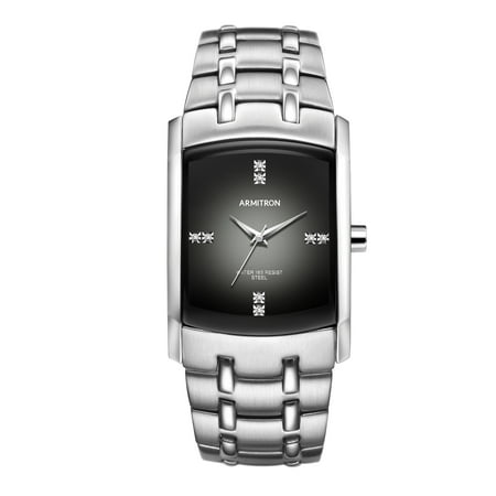 Men's Swarovski Crystal-Accented Silver-Tone Gray-Degrade Dial Dress (Best Mens Watches Under 20)
