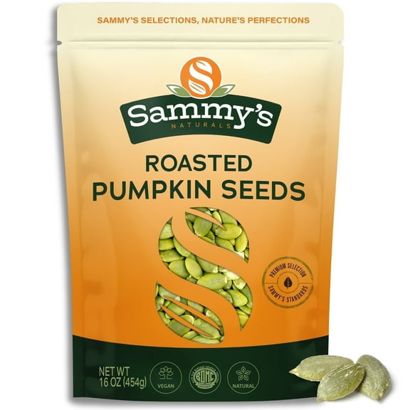 Sammy’s Pumpkin Seeds - Roasted Unsalted, Nutritious Snack, 16 oz