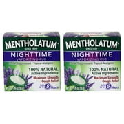 Mentholatum Nighttime Vaporizing Rub Maximum Strength Cough Relief, 1.76 oz (Pack of 2)