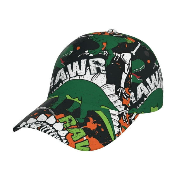 Fotbe Dinosaur Skeleton Gorro Clásico de Béisbol, Gorra Ajustable con Broche Snapback, Gorro de Exterior de Algodón Suave