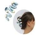 thumbnail image 2 of Blue Heart Waved Shaped Hair Claw for Women Sweet Irregular Acrylic Hairpin Women’s Fashion Hair Clip Cream Color, 2 of 8