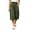 Army Green#18, variant on YOIAVAIOY Women's Casual Cropped Pants Elastic Waist Pleated Capri Trousers with Pockets Navy L