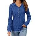 thumbnail image 1 of yoeyez Tunique en Tricot pour Femmes, Chandails à Manches Torsadées Patchwork, Col Ras du Cou Raglan, Chemises à Manches Longues, Hauts de Mode d'Automne 2024, Bleu G, 1 of 6