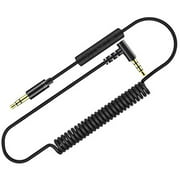 Angwang 3.5mm Jack Aux Audio Cable with Mic Volume Control Stereo Flexible Spring Cord for iPhone Samsung Huawei Car Headphone Speaker