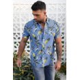 thumbnail image 4 of POGLIP Chemise à Manches Courtes Imprimée Hawaïenne pour Hommes Bleu Ciel, 4 of 6