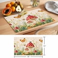 thumbnail image 6 of Red Mushroom Placemats Set of 6 Watercolor Spring Summer Botanical Place Mats Indoor Wipeable Table Mats Washable Cloth Dining Table Placemats for Kitchen Holiday Party Home Decor 13x19 Inch, 6 of 9