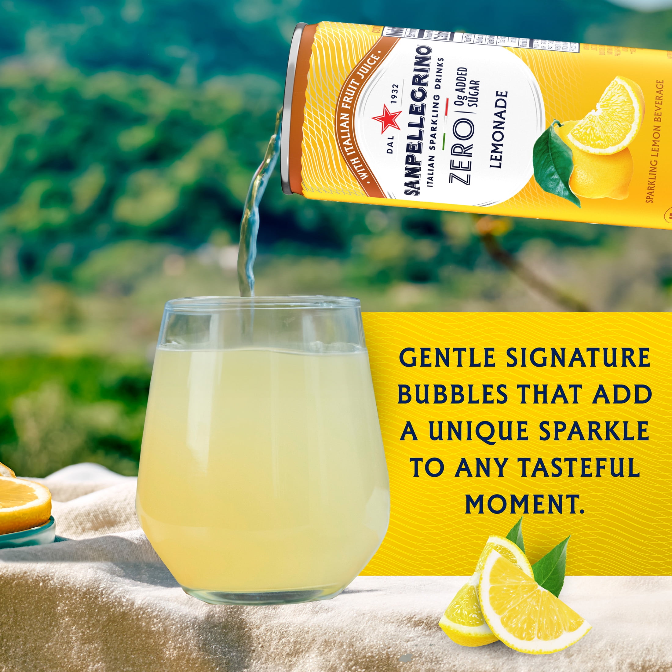 SanPellegrino Soda Italiana Sparkling Lemonade, Low Calorie Zero Added Sugar, 24 Pack Cans