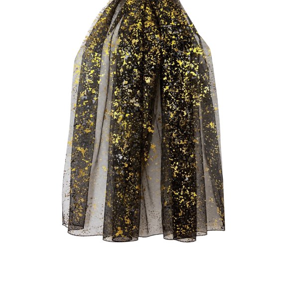 Halloween Mantel Scarf, 78.7 x 27.6 in Sheer Polyester Table Runner with Glitter Sequin Detail for Party Decor