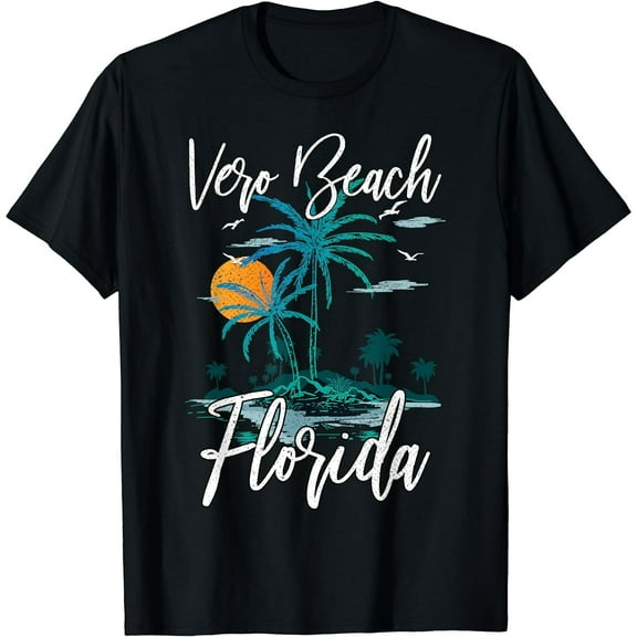 Family Vacation Retro Sunset Florida Vero Beach T-Shirt