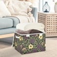 thumbnail image 5 of Vintage Flowers and Leave Large Storage Bins with Linen Collapsible Lid Storage Box 16.7 x 12.6 x 11.8in, 5 of 7