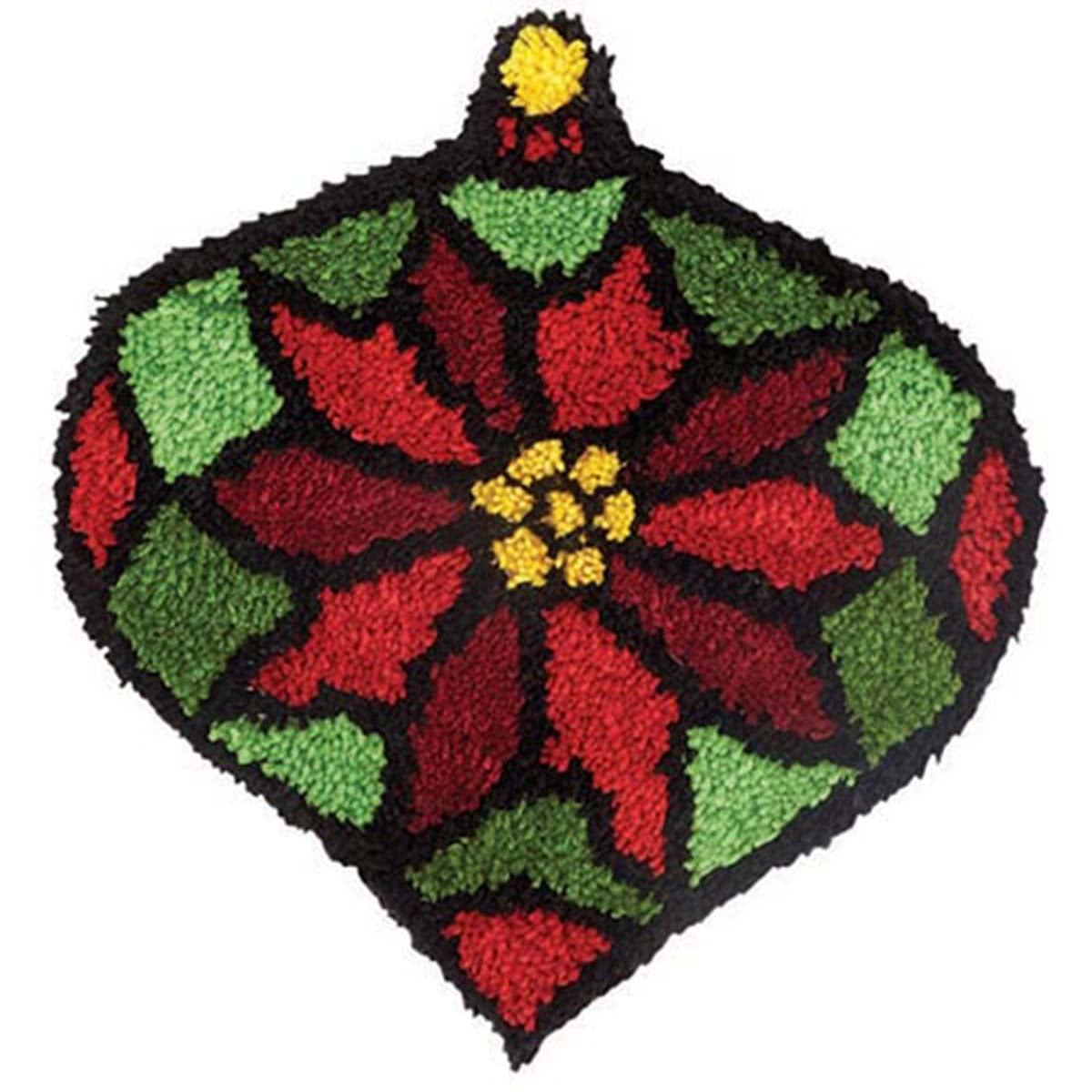 Herrschners® Stained Glass Poinsettia Latch Hook Kit