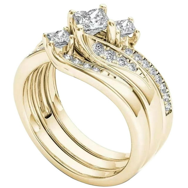 Ring Round Diamond Wedding Band Anniversary Gift Accessory Rings Size 5-11