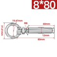 thumbnail image 1 of 304 Stainless Steel Expansion Bolts With Rings Wall Anchors Eye Screws 6/8/10mm, 1 of 6