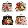 thumbnail image 2 of ziyahihome Canvas Rose Mini Coin Purse Women Cloth Buckle Change Bag Cute Small Floral Pattern Wallet, 2 of 10