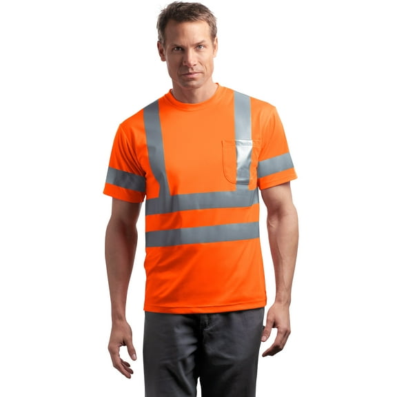 CornerStone ANSI 107 Class 3 Short Sleeve Snag Resistant Reflective T Shirt-3XL (Safety Orange)