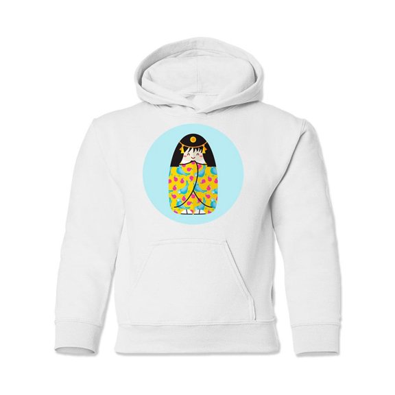 Bird Kokeshi Doll Hoodie Juniors -Image by Shutterstock, Large