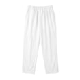 thumbnail image 4 of Fmbrln Linen Pants for Women with Pockets, Elastic Waist Versatile Straight Leg Pants Casual Loose Fit Side Slit Solid Ankle Cropped Pants, 4 of 9