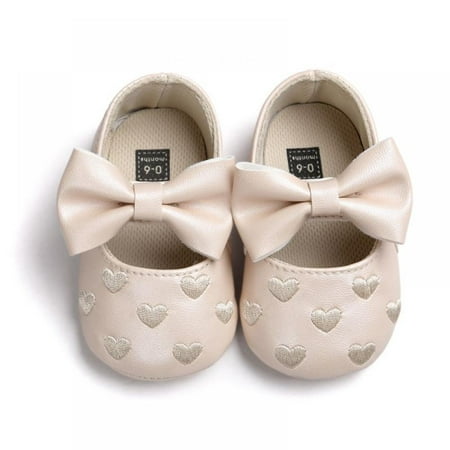 

URMAGIC Baby Girl Shoes Mary Jane Flats with Bowknot Non-Slip Toddler First Walkers 0-18 Months