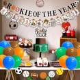 thumbnail image 2 of Sports 1st Birthday Decorations Rookie of the Year Banner Cake Topper All Star Monthly Photo Banner Garland Balloons for Boys First Birthday Party Supplies, 2 of 6