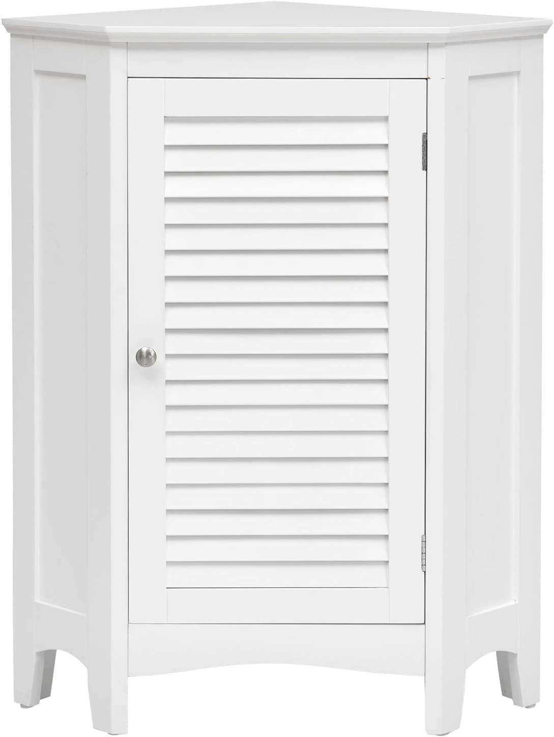 Corner Bathroom With Single Shutter Door & 2 Shelves