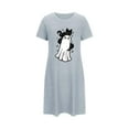 thumbnail image 4 of Hvot&aat Halloween Dresses for Women Ghost Graphic Short Sleeve Crewneck Nightdress Festival Casual Pajamas, 4 of 4