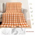 thumbnail image 5 of Orange Blanket Soft Cozy Warm Throw Blanket for Couch, Plush Fuzzy Flannel Fleece Blankets for Sofa, Country French Rustic Buffalo Plaid Modern Art Bed Blankets Lightweight Gifts for Women, 50"x60", 5 of 9