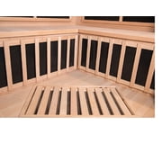 Bluewave Sonoma 3-Person Hemlock Infrared Corner Sauna with 7 Carbon Heaters
