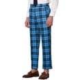 thumbnail image 5 of INSPIRE CHIC Men's Classic Plaid Dress Flat Front Checked Office Prom Trousers 38 Blue, 5 of 6